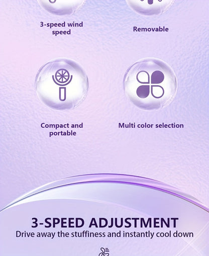 Handheld Fan Mini USB-C Rechargeable 3 Speed 180 Degree Adjustable Portable Personal Fan for Indoor Outdoor Travel Summer Cooling Gift 3 Pack 6 Pack Black Pink Purple