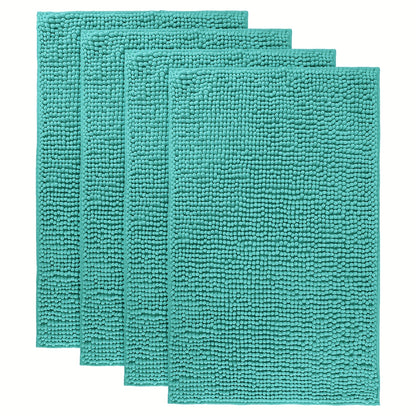 Chenille Bath Rug Extra Thick Soft Absorbent Non-Slip Bathroom Mat Machine Washable, Multiple Sizes & Colors