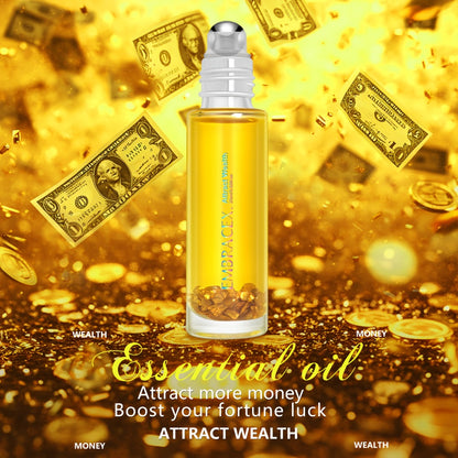 Roll On Essential Oil Attract Wealth & Money Luck 0.68oz Alcohol-Free Aromatherapy Roller Blend – Use with Diffuser Scented Candles or Directly on Skin – Manifestation Oil Perfect Holiday Gift
