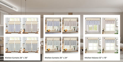 Bohemian Striped Patchwork Curtains, Semi-Sheer Rod Pocket Window Curtains for Bedroom Living Room Kitchen Cafe, Country Cottage Style, 1 or 2 Panels, Multiple Colors & Sizes