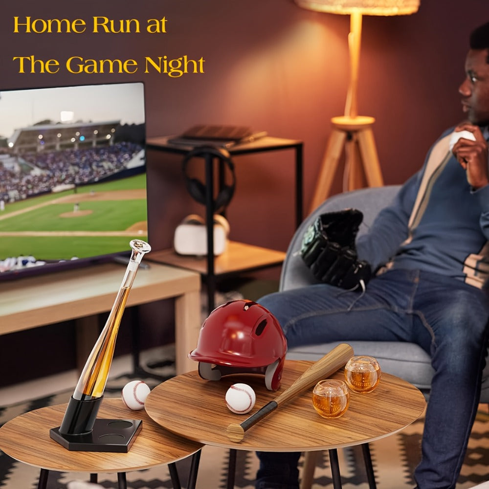 Baseball Bat Whiskey Decanter Set with 2 Glasses – 20oz Liquor Decanter Gift Set for Men, Dad, Boyfriend, Coach