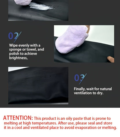Leather Nourishing Care Kit with Polishing Wax 58g - Colorless Universal Leather Conditioner for Shoes Bags Jackets Furniture, Brightens Repairs & Restores Real & Faux Leather, Includes Applicator Sponge