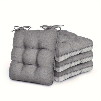Memory Foam Chair Cushions 4/8 Pack, Non-Slip Seat Pads for Dining Chairs, Kitchen, Office & Patio – Indoor Outdoor Chair Pads M/L Size