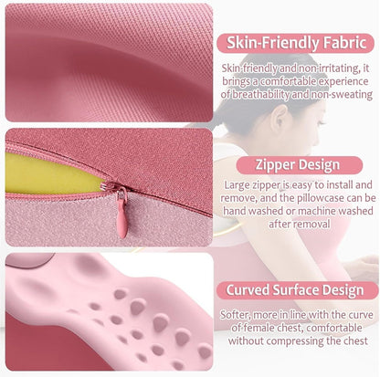Memory Foam Pillow Ergonomic Support 2 Styles Multi-Functional Breathable for Side Sleeping Back Sleeping Prone Position Removable Washable Pillowcase Back Support