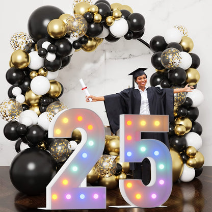 Marquee Number Lights 4 Feet Tall LED Light Up Numbers 0-9 20 for Birthday Party Anniversary Graduation Decoration 11 Colors 3 Flash Modes Foam Board String Lights Included