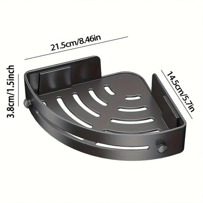 Corner Shower Shelf 2-Layer Nail-Free Bathroom Caddy – No Drill Plastic Shampoo Holder & Organizer for Shower, Bathtub & Bathroom Wall | Drainage Design, Strong Load-Bearing