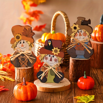 Halloween Autumn Tiered Tray Decor Set 3pcs Rustic Farmhouse Pumpkin Signs