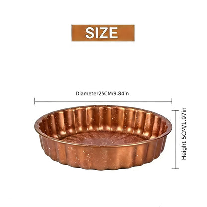 Round Non-Stick Cake Mold Baking Pan Carbon Steel Easy Release Home Baking Tool for Layer Cakes Cheesecake Sponge Chiffon Birthday Cake Golden Deep Gray