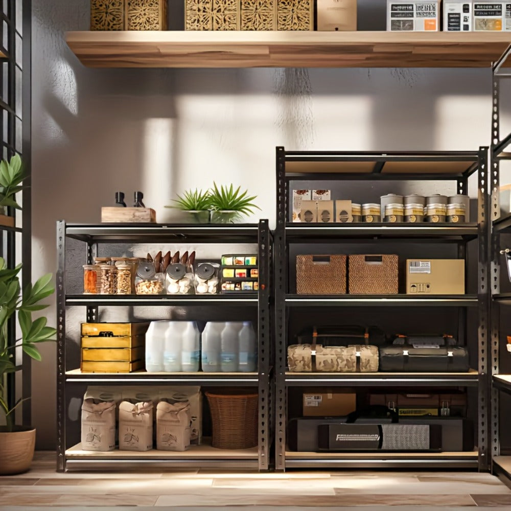 Heavy Duty Shelving Unit 5-Tier Metal Storage Shelves 2000 LBS Capacity, 60"H x 28"W x 12"D Adjustable Steel Rack for Garage, Closet, Pantry & Basement Organization, Easy Assembly Utility Shelf