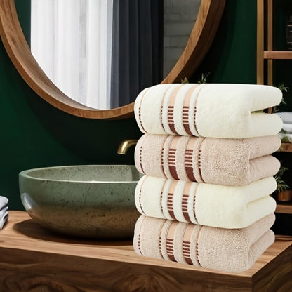 Cotton Face Towels 4-Pack Set, Super Absorbent Soft Pure Cotton Washcloths for Hotel Spa Salon Home Use, Skin-Friendly Cleansing & Dry Hair Towels