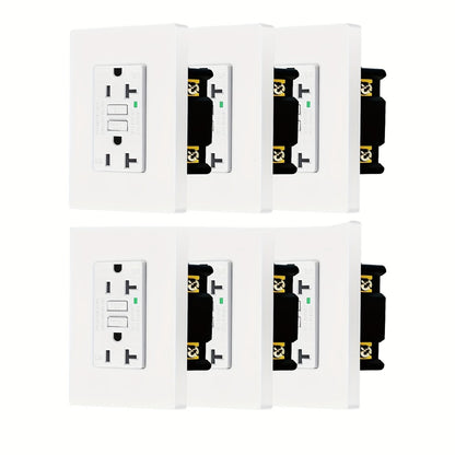 GFCI Outlet 20 Amp Tamper Resistant WR Weather Resistant with Wall Plate ETL Listed LED Indicator Test Reset Button Ground Fault Circuit Interrupter for Bathroom Kitchen Garage 2 4 6 10 20 Pack Black White