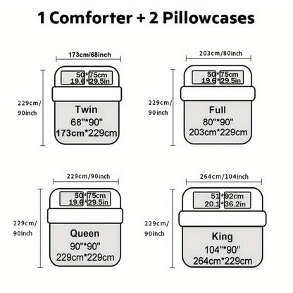 Skull Quilt Set 3pcs Gothic Victorian Comforter with 2 Pillowcases | Black Gray Digital Print Bedding Twin Full Queen King