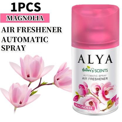 Automatic Spray Air Freshener Refill 8.45oz 1pc or 4pcs - 6 Scents Lavender Vanilla Cool Linen Ocean Mixed Berries Magnolia, Odor Fighting Room Spray for Car Office Home Bathroom Kitchen Fabric Closet