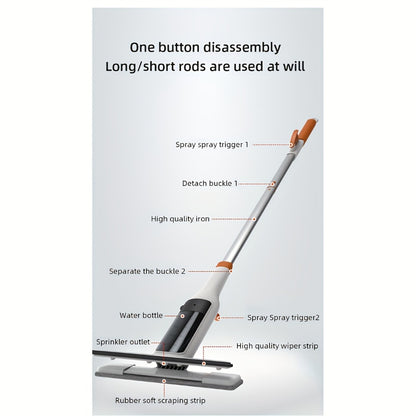 3-in-1 Glass Cleaning Kit with Durable Metal Pole & Scraper, Window Cleaner Tool for High Windows Shower Doors Car Windshields, Home Glass Cleaning Squeegee Set