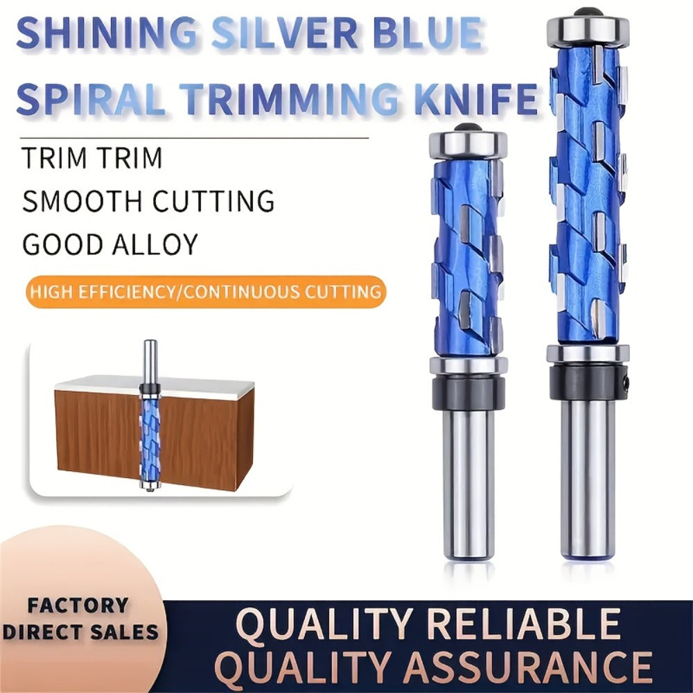 Carbide Flush Trim Router Bit 1/2" Shank - Double Bearing Design, Precision Woodworking Template Trimming Bit, CNC Router Cutter for Wood, Plywood & Laminate, 45mm & 65mm Options