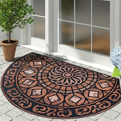 Outdoor Door Mat Heavy Duty Non-Slip Welcome Mat for Front Door Entrance Patio Porch, Durable Low-Profile Rug, Multiple Colors & Sizes, Light Blue Brown Dark Blue Gray Rainbow