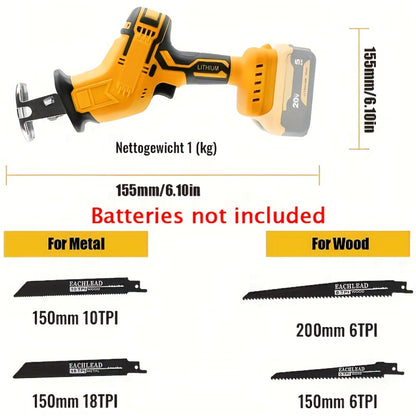 Reciprocating Saw Brushless Cordless for DeWalt 20V Battery – 0-3500 SPM Variable Speed, Tool-Free Blade Change, 4 Saw Blades Included, for Wood, Metal & PVC Cutting (Battery Not Included)