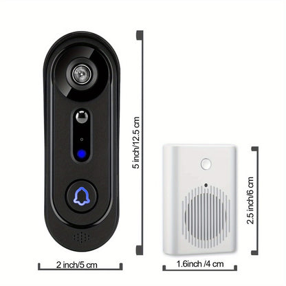 Smart Doorbell Camera 1080P HD Wireless Battery Powered – Night Vision, Motion Detection, Two-Way Audio, Indoor Chime, Cloud Storage & Real-Time Alerts, 2.4GHz WiFi Easy Install No Wiring Needed