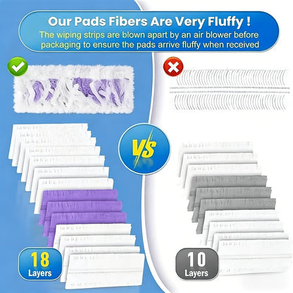 Disposable Mop Pads Replacement 40pcs for Swiffer Power Mop, Multi-Surface Floor Cleaning Refill Pads, Thickened Super Absorbent Wet Mop Pad Refills