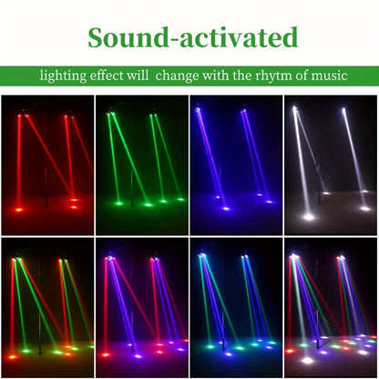 LED Spider Moving Head Stage Light 8x3W DJ Disco Party Light Sound Activated DMX-512 Control Beam Shaking Head Spider Lamp for Club Bar Wedding Carnival Festival Live Show