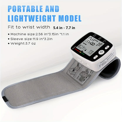 Wrist Blood Pressure Monitor Rechargeable - Digital BP Monitor with Large LCD, Voice Broadcast, 2×99 Memory & USB Charging, Portable Wrist Cuff for Home & Travel, Optional Bundle with Pulse Oximeter