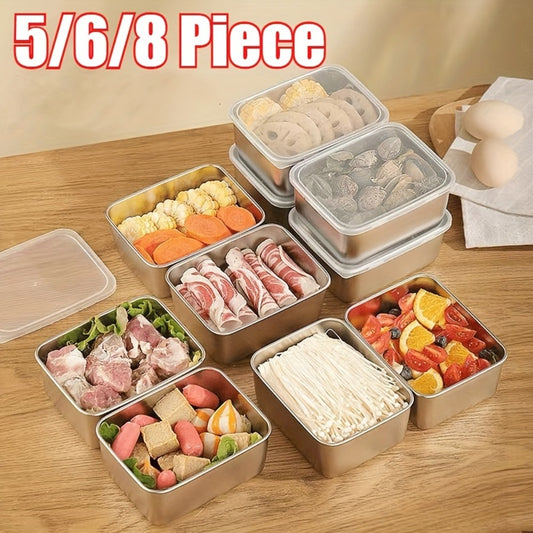Stainless Steel Food Storage Containers with Lids Set - Meal Prep Lunch Box, Refrigerator & Kitchen Organizer, Outdoor Picnic Bento Box