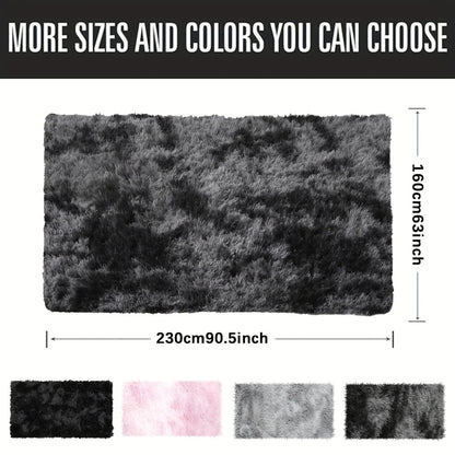 Tie Dye Plush Area Rug - Ultra Soft Thick Fluffy Durable Carpet for Living Room & Bedroom | Easy Care Portable Sofa & Coffee Table Floor Mat | Holiday Home Decor Gift Rug 63"x90" Multiple Colors