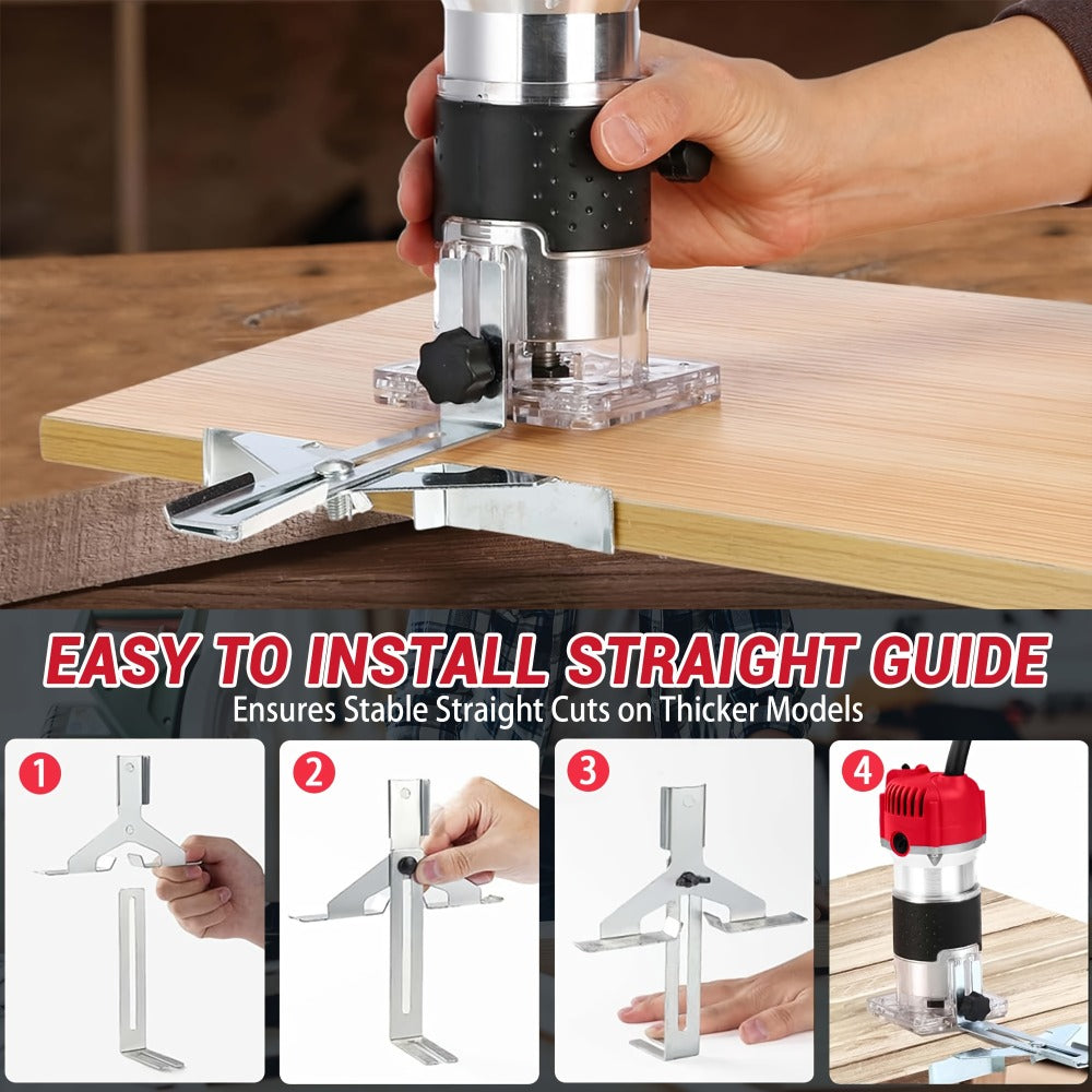 Wood Router 800W Compact Electric Router Tool - 30000 RPM with 15pcs 1/4" Router Bits for Woodworking, Trimming, Carving & Engraving