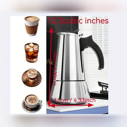 Moka Pot Stovetop Espresso Maker Stainless Steel Induction Compatible 2 4 6 9 12 Cup Italian Coffee Maker with Reusable Filter for Cuban Greek Coffee