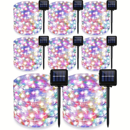 Solar Fairy String Lights Outdoor – 110 LED Copper Wire Solar Twinkle Lights with 8 Modes & Touch Control for Christmas Tree, Garden, Patio, Wedding & Party – 2, 4 or 8 Pack