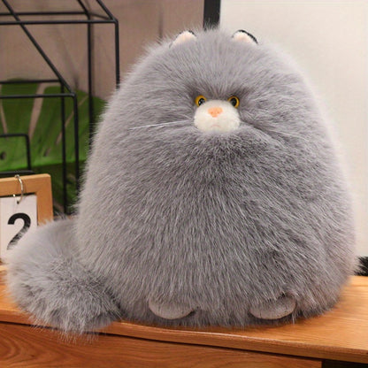 Silly Cat Plush Pillow Long Hair Stuffed Cat Hug Pillow for Sleep Comforting Soft Plush Cat Throw Pillow Cute Cat Gift for Cat Lovers Women Girls