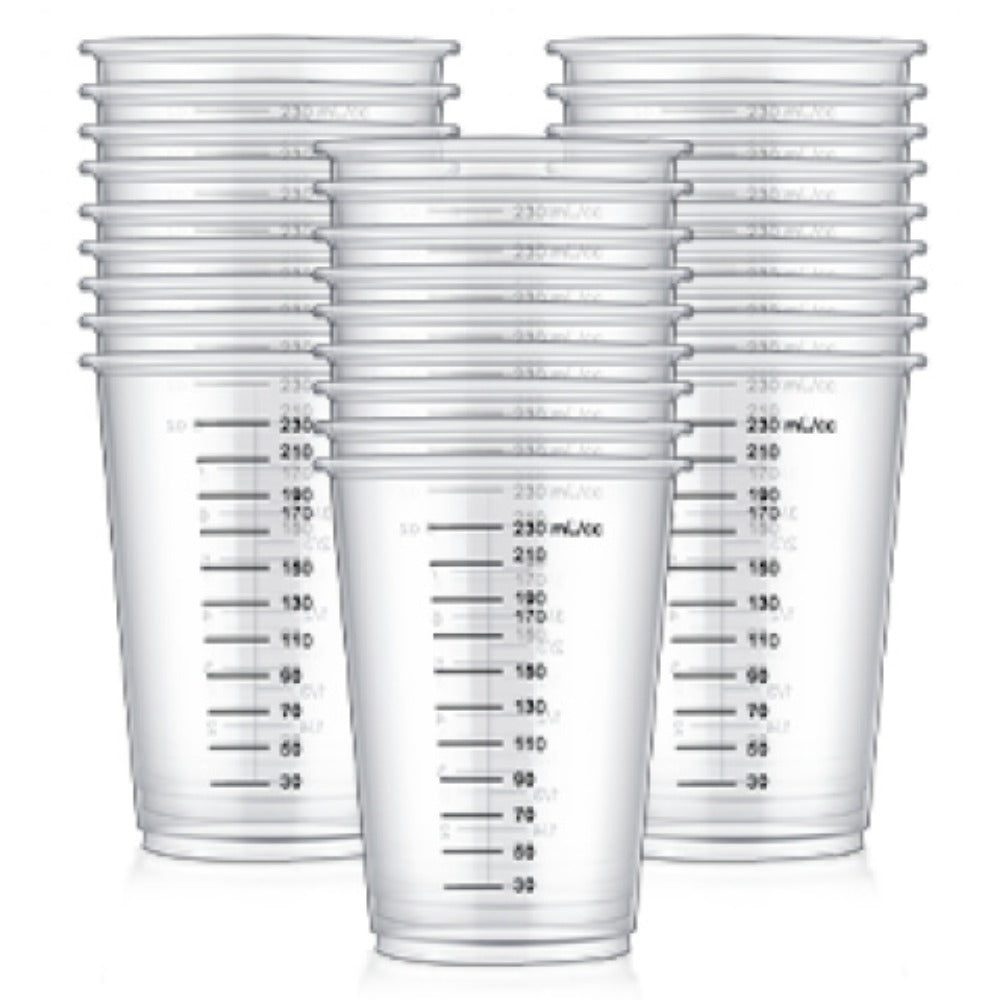 Plastic Measuring Cups with Wooden Sticks 100 Sets Clear Graduated Mixing Cups oz/ml/cc for Resin, Cooking, Baking & Epoxy – Disposable Paint Mixing Cups