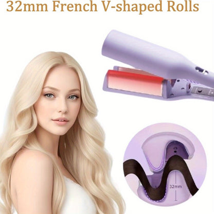 Curling Iron 32mm Deep Wave Curler Fast Heating Adjustable Temperature Anti-Scald Salon-Grade Hair Styling Tool Long-Lasting Waves Gift