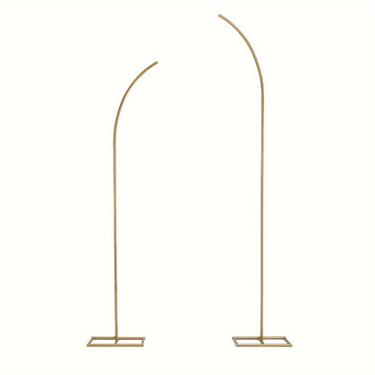 Balloon Arch Stand Kit Metal Wedding Arch Frame 6ft & 8ft Backdrop Stand Set of 2 Golden Curved Top for Birthday Party Bridal Shower Anniversary Ceremony Floral Decoration