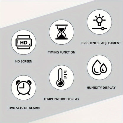 Large Digital LED Wall Clock Dual Alarm Clock with Temperature Date Display Brightness Adjustment 12/24H USB Powered for Living Room Bedroom Office Back to School Gift