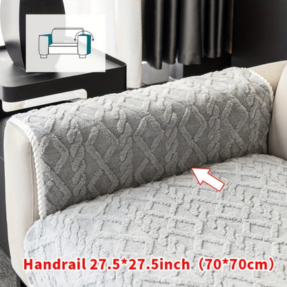 Plush Sofa Cover Couch Cover | Anti-Slip Pet Dog Friendly Velvet Sofa Mat, Single Two Three Four Seat, Backrest Armrest Pillow Cover, Living Room Bedroom Decor