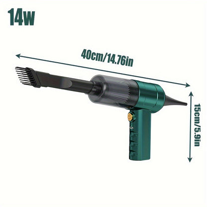 Mini Handheld Vacuum Cordless 4-in-1 Rechargeable | Portable Car Vacuum Cleaner & Air Blower & Hand Pump – Dust Buster for Keyboard, Car Interior, Inflate & Deflate, Green