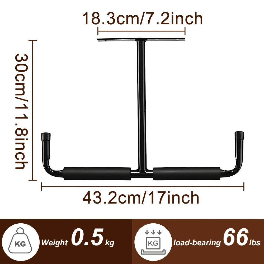 Heavy-Duty Ceiling Garage Storage Hook Rack – Overhead Ladder Hanger with Anti-Slip Foam, Space-Saving Ceiling Mount for Ladders, Hoses & Tools, 2/4pcs