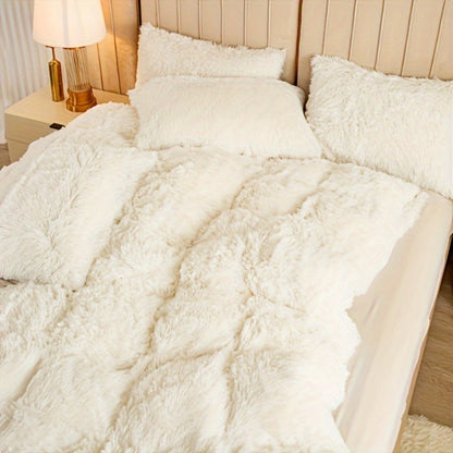 Plush Duvet Cover 100% Polyester Soft Warm Zipper Closure Cozy Bedroom Bedding Twin Full Queen King Solid Tie Dye 14 Colors for Bedroom Guest Room Dorm