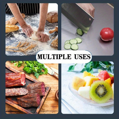 Stainless Steel Cutting Board – Rustproof Rolling Butcher Block Meal Prep Mat, 2 Sizes