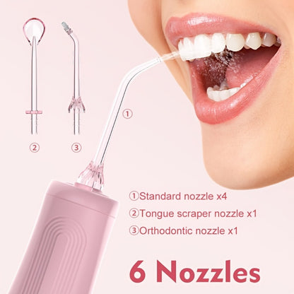 Cordless Water Flosser Dental Oral Irrigator - 5 Cleaning Modes, 5 Jet Tips, Rechargeable Wireless Teeth Cleaner for Deep Gum Care, Plaque Removal & Braces, Home & Travel Dental Gift