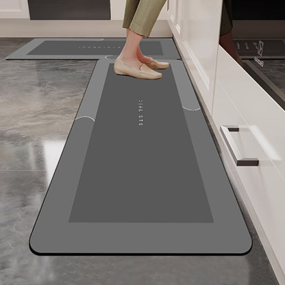 Kitchen Mat Set 2 Piece Anti-Slip Water Absorbent Thickened Diatom Mud Floor Mats for Kitchen Bathroom Entryway – Wipe Clean Non-Slip Bath Rug Set, Door Mat & Sink Mat Combo