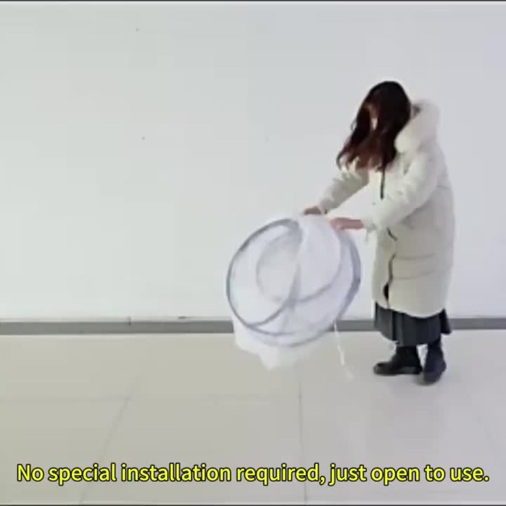 Mosquito Net for Bed Pop Up Bed Canopy 360° Protection Portable Foldable Yurt Mosquito Net with U-Shaped Zipper Ruffled Design Anti-Mosquito Indoor Bedroom Canopy Gray Blue Multiple Sizes