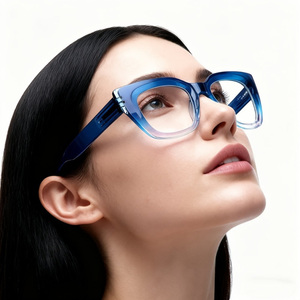 Reading Glasses Blue Light Blocking for Women 4 Pack – Cat Eye Frames with Metal Spring Hinges, Multicolor Floral Gradient Computer Eyeglasses