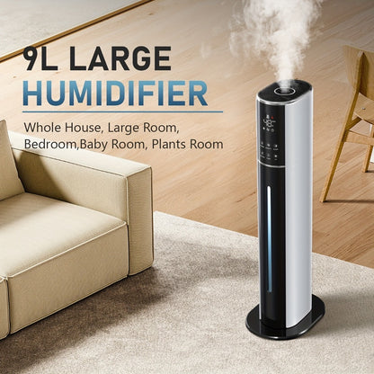 Cool Mist Humidifier 2.4 Gallon Top Fill with Smart Humidity Control Sleep Mode Soundwave Technology for Large Rooms Bedroom Office Plants 600ft²