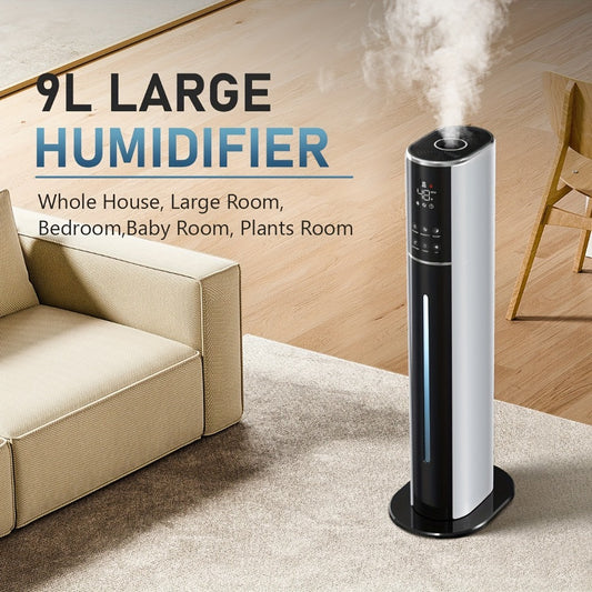 Cool Mist Humidifier 2.4 Gallon Top Fill with Smart Humidity Control Sleep Mode Soundwave Technology for Large Rooms Bedroom Office Plants 600ft²