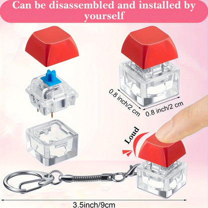 Keyboard Keycap Keychain 20pcs – Anxiety Fidget Key Caps for Adults, Stress Relief Fingertip Toy, Mixed Color Party Favor Pack & Relaxation Gift Set