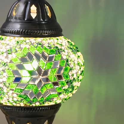 DIY Turkish Moroccan Mosaic Lamp Kit Handmade Glass Metal Brass Dimmable Bohemian Table Light for Bedroom Living Room Office Vintage Boho Decor Gift Multiple Colors 3-Color Adjustable Option
