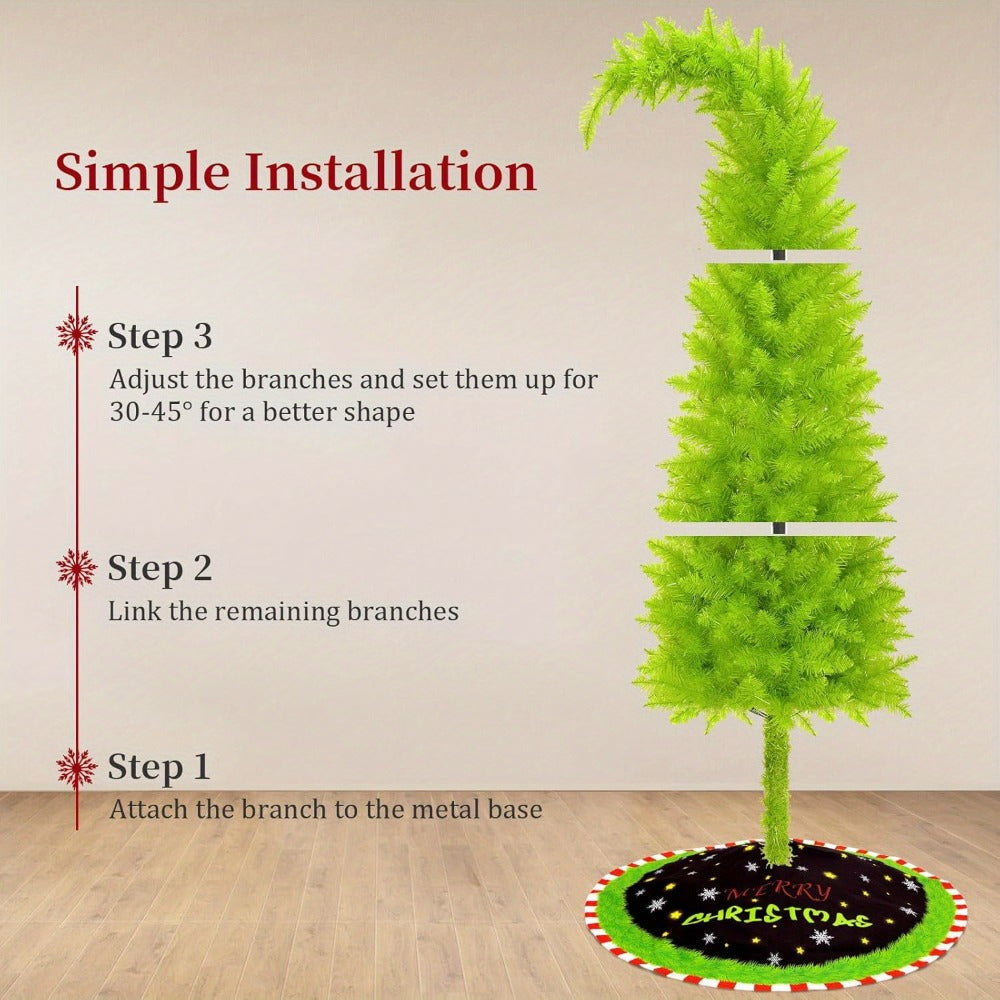 6FT Artificial Christmas Tree with Skirt, Balls & Stand – Flexible Full Christmas Tree Set with Unique Decorations for Home, Office & Party – Festive Holiday Decor, Green