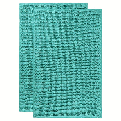Chenille Bath Rug Extra Thick Soft Absorbent Non-Slip Bathroom Mat Machine Washable, Multiple Sizes & Colors